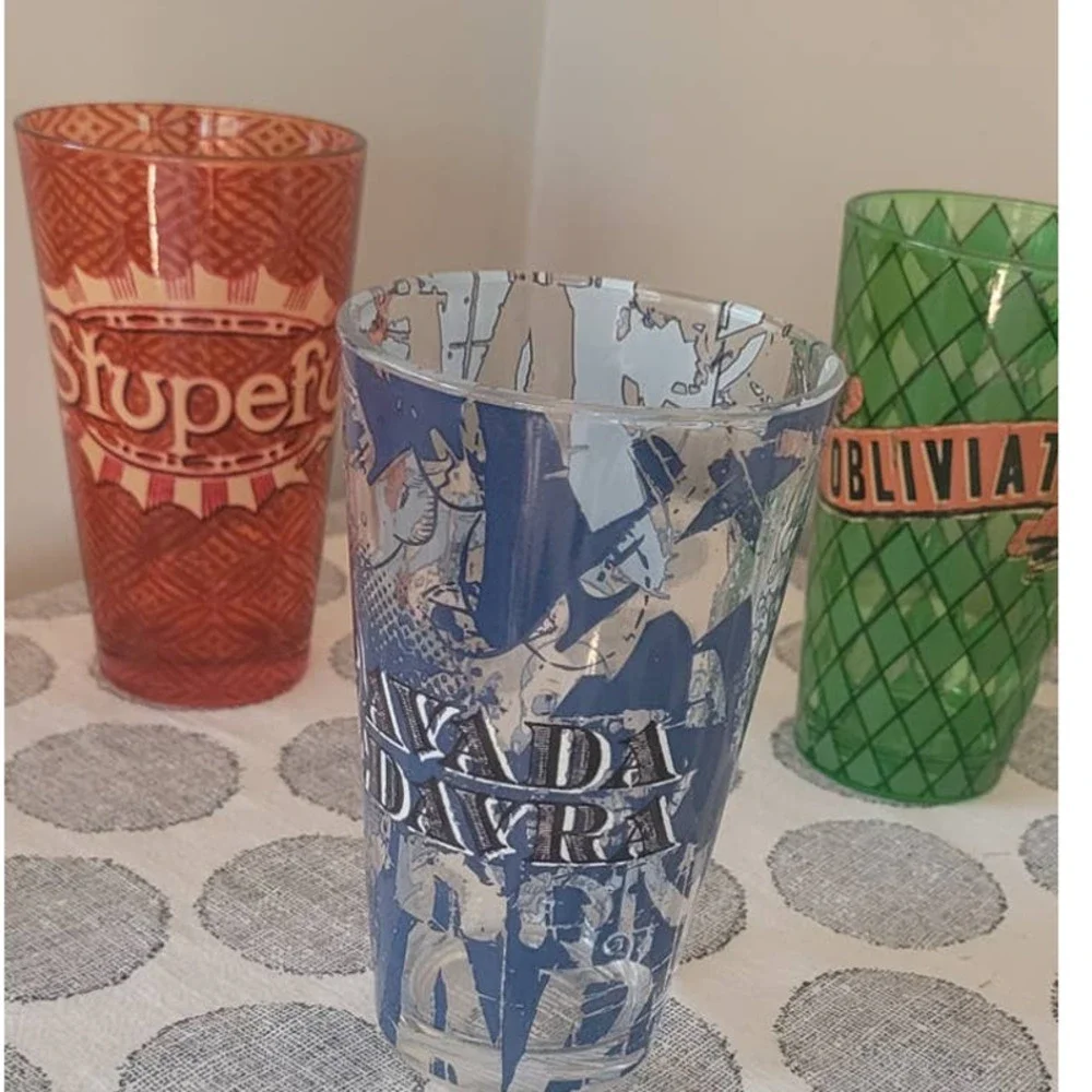 Harry Potter Themed Hogwarts Houses and Spells Drinking Glasses Set of 3